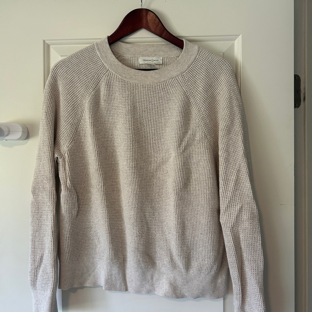 Treasure & Bond Crewneck Sweater in Light Beige